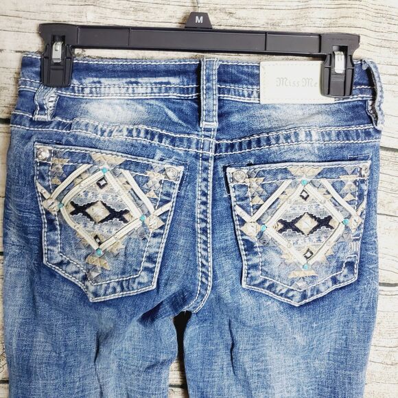 Miss Me Mid Rise Boot Cut Jeans Size 23 - Picture 5 of 10